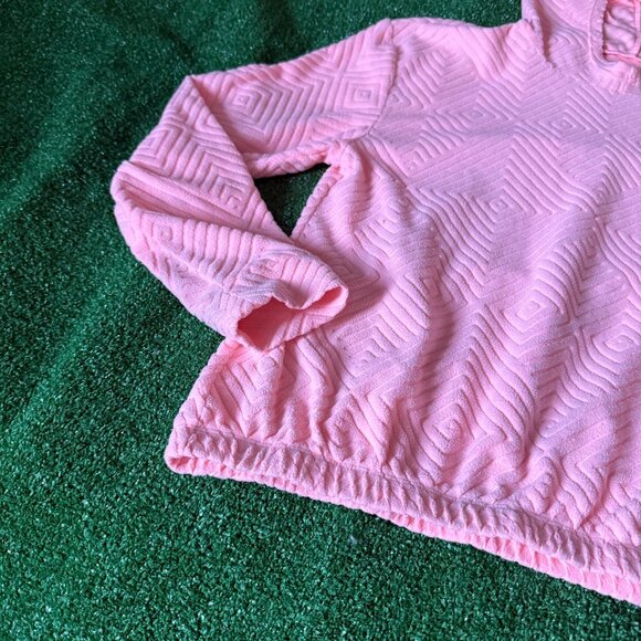 Xersion Ultra Soft Geometric Textured Pink Scuba Hoodie Sweatshirt Youth Size XL - Picture 4 of 11